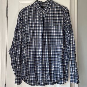 Jcrew Mercantile Blue and Cream Plaid Shirt XL